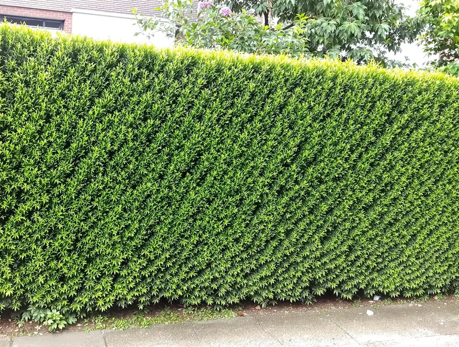 Neatly trimmed garden hedge