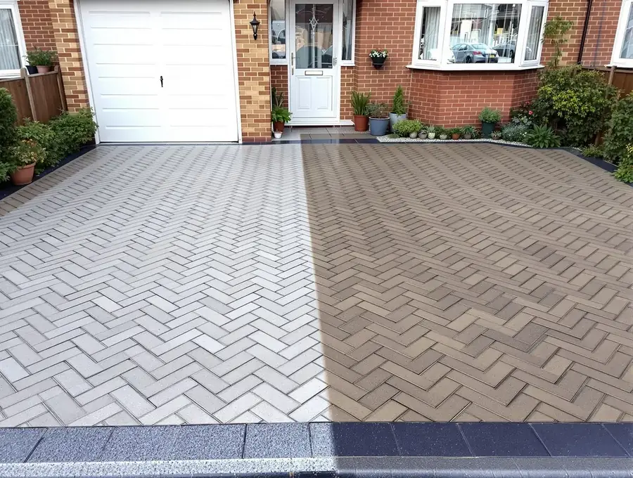 Jet washed driveway