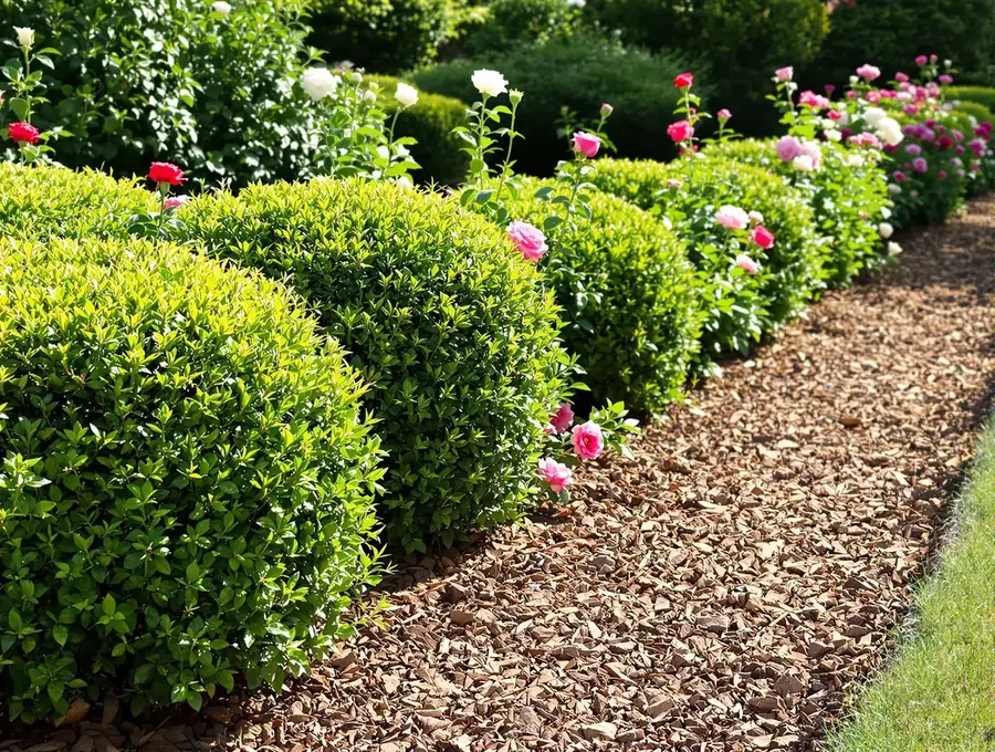 Pruned ornamental garden border